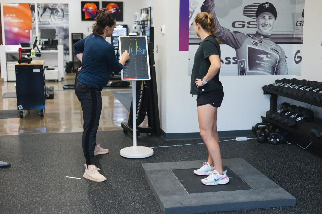 Steph Ham doing a Force Plate test at Human Powered Health